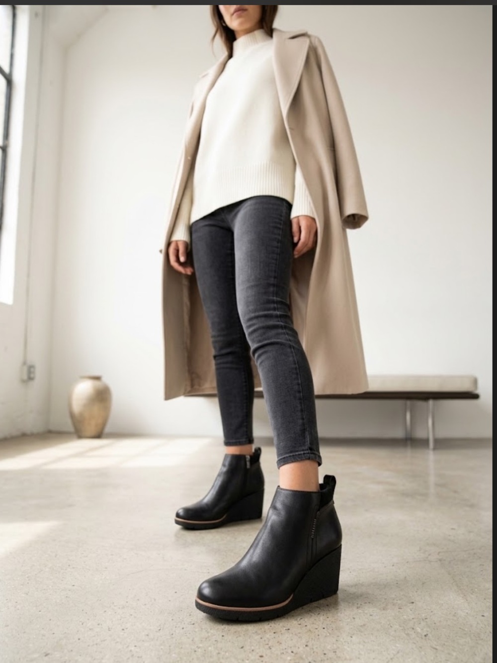 Dr. Scholl's Black Wedge Ankle Boots.